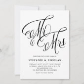 Zwarte meneer en mevrouw Rustic Calligraphy Trouwe Kaart (Voorkant)