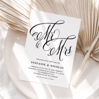 Zwarte meneer en mevrouw Rustic Calligraphy Trouwe