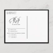 Zwarte meneer en mevrouw Rustic Calligraphy Trouwe Uitnodiging Briefkaart (Achterkant)