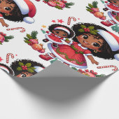 Zwarte mensen inpakpapier - een meisje en haar pop (Hoek)