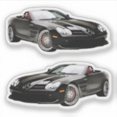 Zwarte Mercedes Car Sticker (Voorkant)