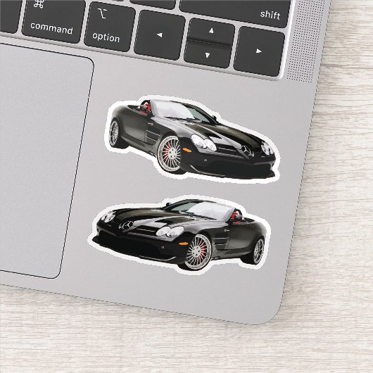 Zwarte Mercedes Car Sticker (Detail)