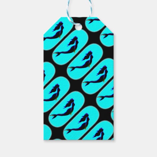zwarte mermaïden cadeaulabel (Voorkant)