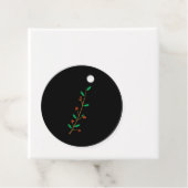 Zwarte Merry Botanical Berry Tak Kerstfeest Bedankjes Labels (In situ)