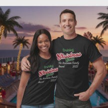 Zwarte Merry Cruising Kerst Persoonlijke T-Shirt