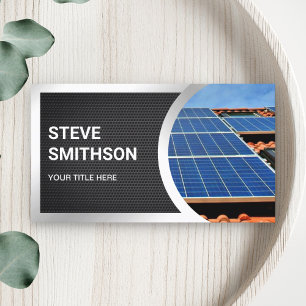 Zwarte Mesh Stalen Dak Zonnepanelen Visitekaartje