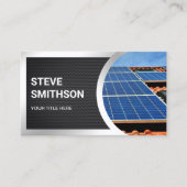 Zwarte Mesh Steel Rooftop Zonnepanelen Visitekaartje (Voorkant)