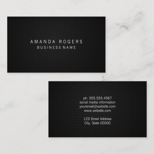 Zwarte Mesh Visitekaartje (Voorkant / Achterkant)