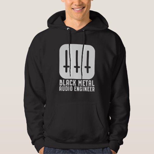 Zwarte Metal Audio Engineer Hoodie (Voorkant)