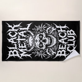Zwarte Metal Beach Club Schedel Illustratie Strandlaken