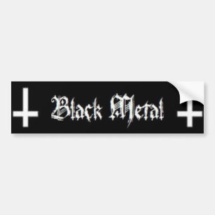 Zwarte Metal Bumpersticker