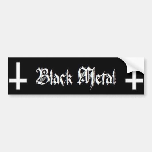 Zwarte Metal Bumpersticker (Voorkant)