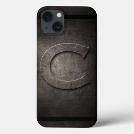 Zwarte Metal C Monogram Hoesje voor iPhone