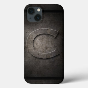 Zwarte Metal C Monogram Hoesje voor iPhone