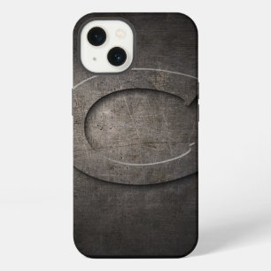 Zwarte Metal C Monogram Hoesje voor iPhone iPhone 13 Hoesje