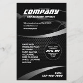 Zwarte metalen carbon autodecoratie  flyer (Voorkant)