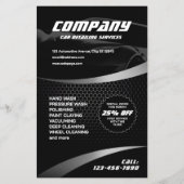Zwarte metalen carbon autodecoratie  flyer (Achterkant)
