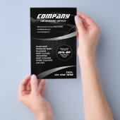 Zwarte metalen carbon autodecoratie  flyer (Hand)
