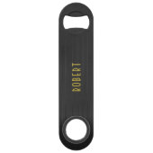 Zwarte metalen koolstofvezel achtergrond speed flessenopener (Achterkant)