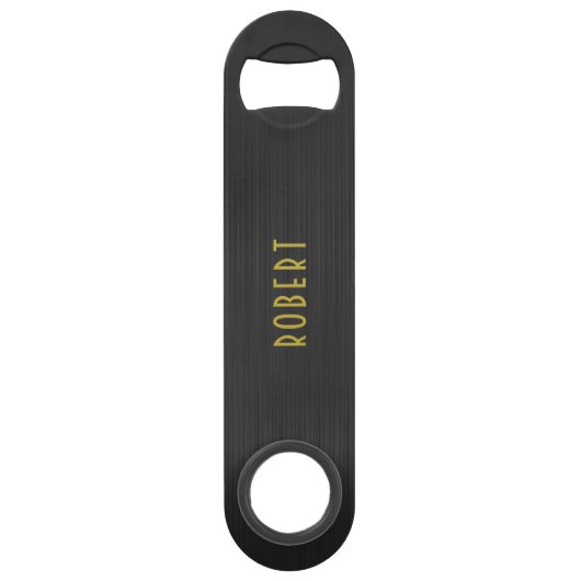 Zwarte metalen koolstofvezel achtergrond speed flessenopener (Voorkant)
