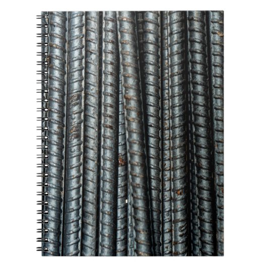 Zwarte metalen staven notitieboek (Voorkant)