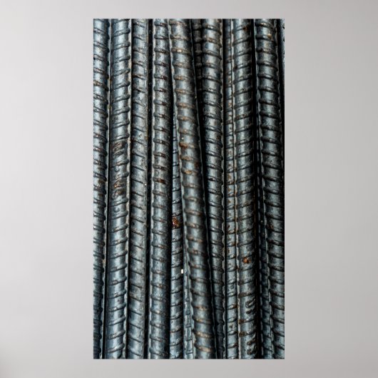 Zwarte metalen staven poster (Voorkant)