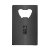 Zwarte metalen textuur creditkaart flessenopener (Achterkant)