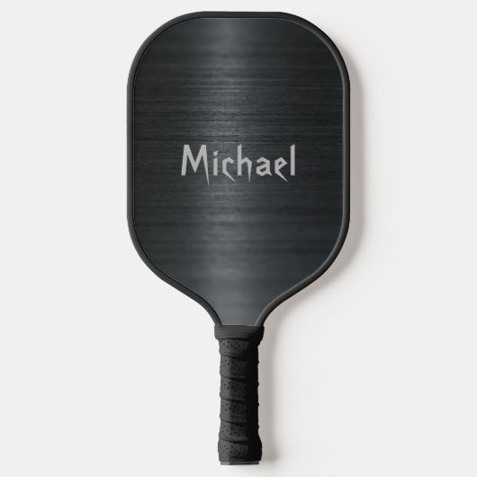 Zwarte metallic afdruk Modern Typografie Aangepast Pickleball Paddle (Voorkant)
