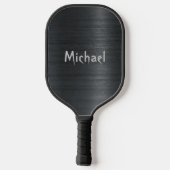 Zwarte metallic afdruk Modern Typografie Aangepast Pickleball Paddle (Achterkant)