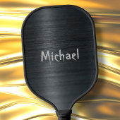Zwarte metallic afdruk Modern Typografie Aangepast Pickleball Paddle