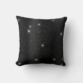 Zwarte Metallic Folie & Glitter Glam Stippen Kussen