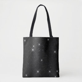 Zwarte Metallic Folie & Glitter Glam Stippen Tote Bag