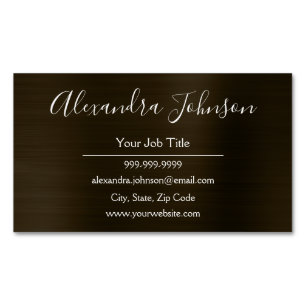 Zwarte Metallic Folie Modern en Elegant Magnetisch Visitekaartje