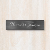 Zwarte Metallic Folie Moderne Elegant Business Deurbordje (Voorkant)