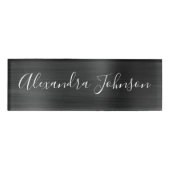Zwarte Metallic Folie Moderne Zaken Naambadge (Voorkant)