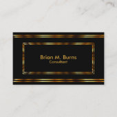 Zwarte metallic gouden lijnen visitekaartje (Voorkant)