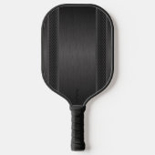Zwarte Metallic Textuur Persoonlijk Monogram Pickleball Paddle (Voorkant)
