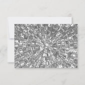 ZWARTE METALLIGE PARTIJ BEWAREN DE DATUM Wit Aankondiging (Achterkant)