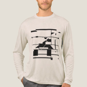 Zwarte metrokaart geometrisch Abstract labyrint Tri-Blend Shirt