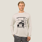 Zwarte metrokaart geometrisch Abstract labyrint Tri-Blend Shirt (Voorkant)