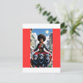 Zwarte mevrouw Claus met zwarte Panthers kerstkaar Feestdagenkaart (Staand voorkant)