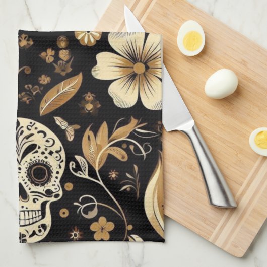 Zwarte Mexicaan Theedoek (Quarter Fold)