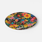 Zwarte Mexicaanse Bright Floral Fiesta Papier Bord (Gekanteld)