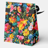 Zwarte Mexicaanse Bright Floral Fiesta Verjaardag Bedankdoosjes (Achterkant)