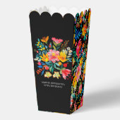 Zwarte Mexicaanse Bright Floral Fiesta Verjaardag Bedankdoosjes (Achterkant)