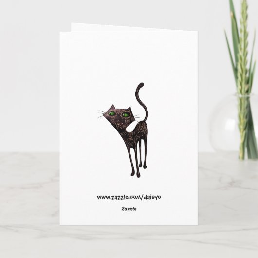 Zwarte Mexicaanse Dag van de Dode Kat Kaart (Achterkant)