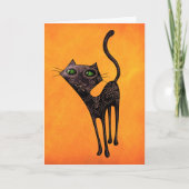 Zwarte Mexicaanse Dag van de Dode Kat Kaart (Voorkant)