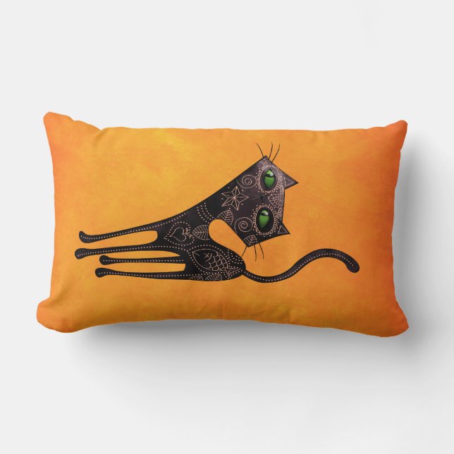 Zwarte Mexicaanse dag van de dode kat Kussen (Voorkant)
