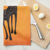 Zwarte Mexicaanse dag van de dode kat Theedoek (Quarter Fold)