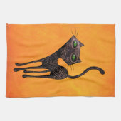 Zwarte Mexicaanse dag van de dode kat Theedoek (Horizontaal)